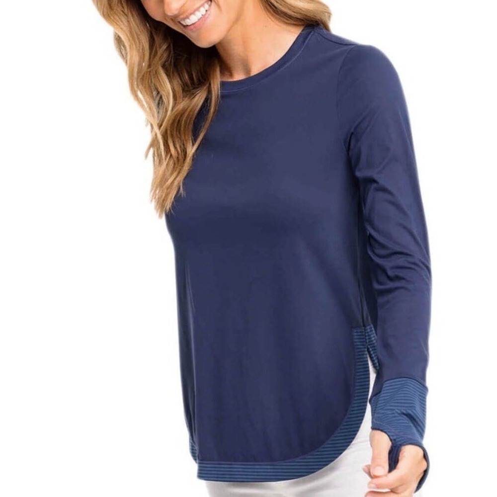 Southern Tide Demy Long Sleeve Performance Top Nautical Navy Size XS NWT